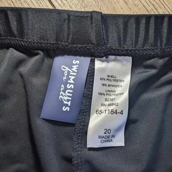 NWT Swimsuits For All Chlorine Resistant High Waist Swim Bike Shorts 20 Black - Picture 6 of 7